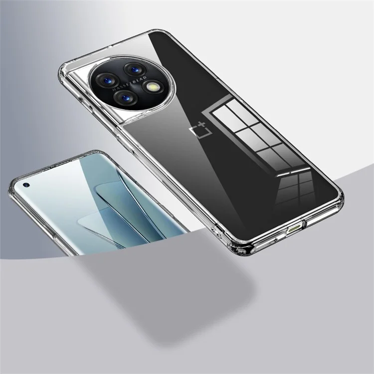 Für OnePlus 11 5G stoßfeste Schutzhandy-Hülle Harte PC Weiche TPU-Hybrid-Abdeckung - Transparent