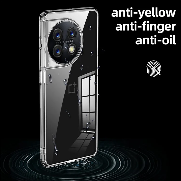Für OnePlus 11 5G stoßfeste Schutzhandy-Hülle Harte PC Weiche TPU-Hybrid-Abdeckung - Transparent
