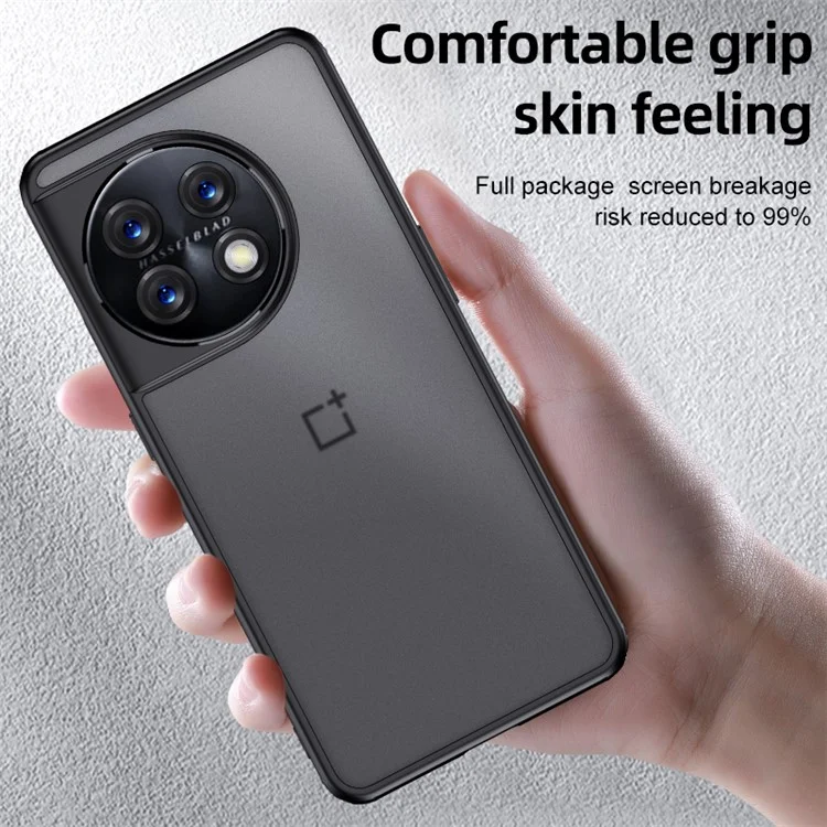 Für OnePlus 11 5G stoßfeste Schutzhandy-Hülle Harte PC Weiche TPU-Hybrid-Abdeckung - Transparent