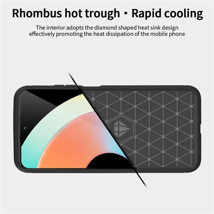MOFI JK TPU Series-1 для Realme 10 Pro 5G Carbon Fiber Bump Proof Phone Case Brushed TPU Back Cover - Чёрный
