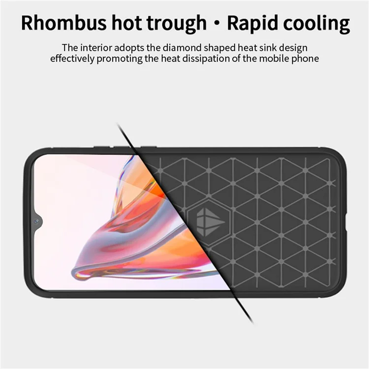 MOFI JK TPU Series-1 per Xiaomi Redmi 12C 4G Carbon Fiber Phone Case Shock-absorbing Brushed TPU Back Cover - Nero