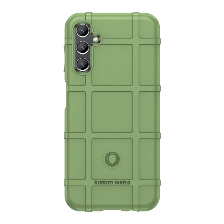 Funda Protectora de Smartphone para Samsung Galaxy A14 4G / 5G, a Prueba de Caídas, Textura Cuadrada Rugosa, a Prueba de Golpes, Funda Blanda de TPU - Verde