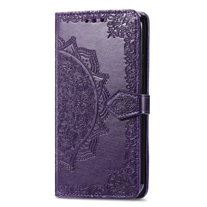 Tampa do Telefone Celular Magnética do Fecho Para Huawei Nova Y90 4G, Mandala Pattern Pattern PU Pulho Catalha de Catalha de Calaria Anti-rurch Case Flip - Roxo