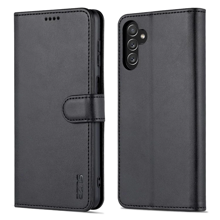 AZNS For Samsung Galaxy A14 5G / A14 4G Anti-drop Magnetic Clasp Phone Case PU Leather Flip Wallet Cover Protective Phone Shell with Stand - Black