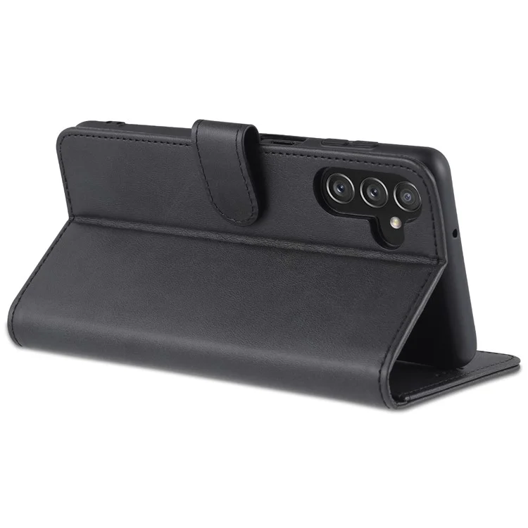 AZNS For Samsung Galaxy A14 5G / A14 4G Anti-drop Magnetic Clasp Phone Case PU Leather Flip Wallet Cover Protective Phone Shell with Stand - Black