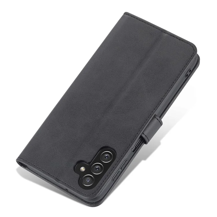 AZNS For Samsung Galaxy A14 5G / A14 4G Anti-drop Magnetic Clasp Phone Case PU Leather Flip Wallet Cover Protective Phone Shell with Stand - Black