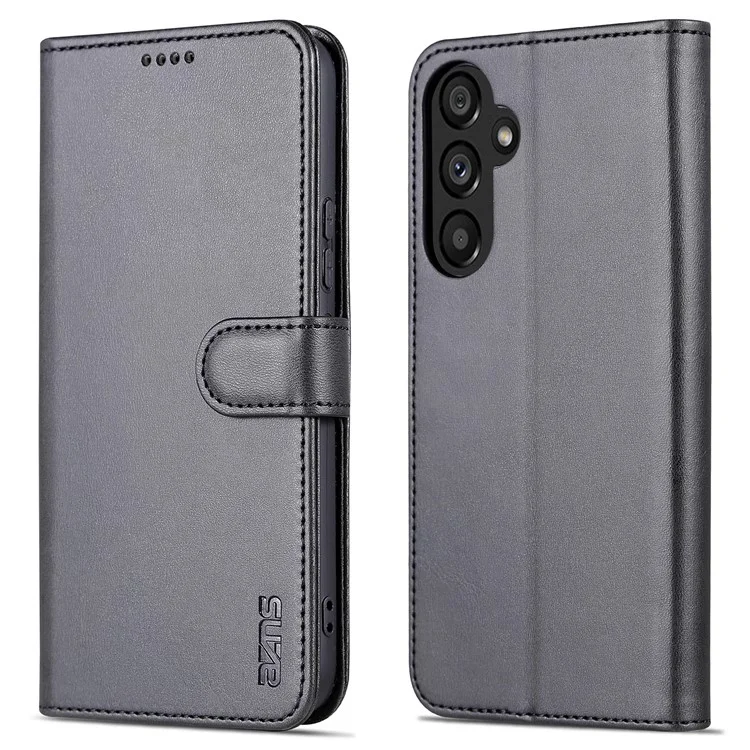 AZNS For Samsung Galaxy A54 5G Magnetic Clasp Phone Case PU Leather Wallet Cover Scratch-resistant Phone Shell with Stand - Black