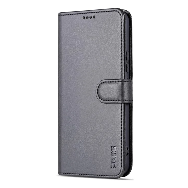 AZNS For Samsung Galaxy A54 5G Magnetic Clasp Phone Case PU Leather Wallet Cover Scratch-resistant Phone Shell with Stand - Black