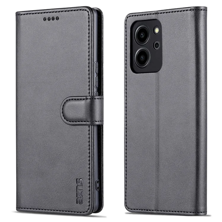 AZNS For Honor 80 SE 5G Carcasa de teléfono móvil a prueba de caídas de cuero PU con tapa magnética - Negro