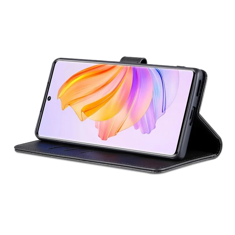 AZNS For Honor 80 SE 5G Carcasa de teléfono móvil a prueba de caídas de cuero PU con tapa magnética - Negro