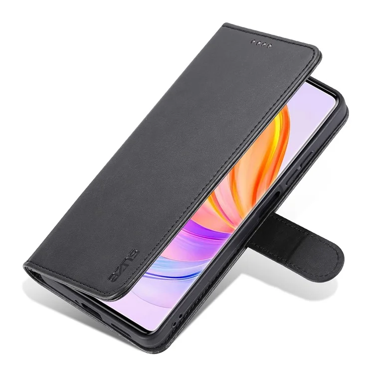 AZNS For Honor 80 SE 5G Carcasa de teléfono móvil a prueba de caídas de cuero PU con tapa magnética - Negro