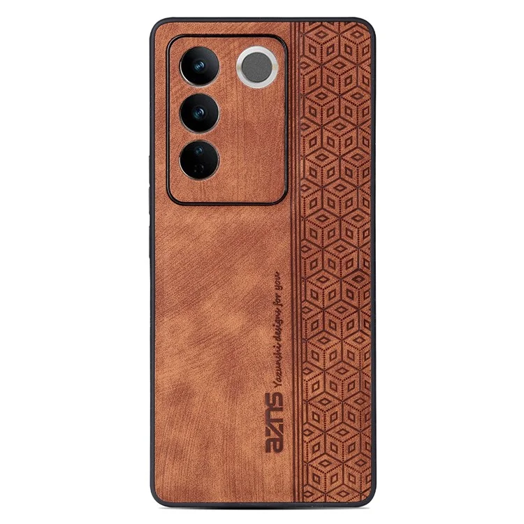 AZNS For vivo S16 / S16 Pro Anti-fall Imprinted Pattern Phone Case PU Leather Coated TPU Back Cover - Brown