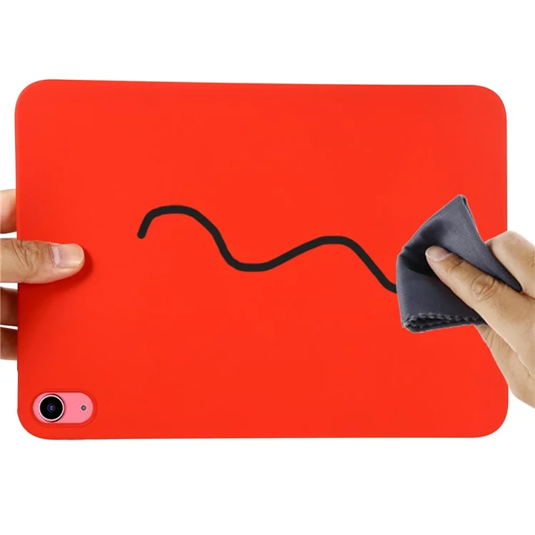 Чехол для планшета против падения для iPad 10.9 (2022), жидкий силиконовый защитный нескользящий чехол для планшета - красный