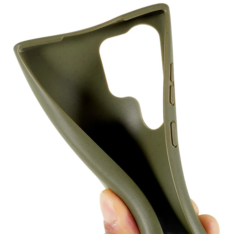 For Samsung Galaxy S23 Ultra Cell Phone Case Anti-Scratch Biodegradable Wheat Straw Phone Cover - Green