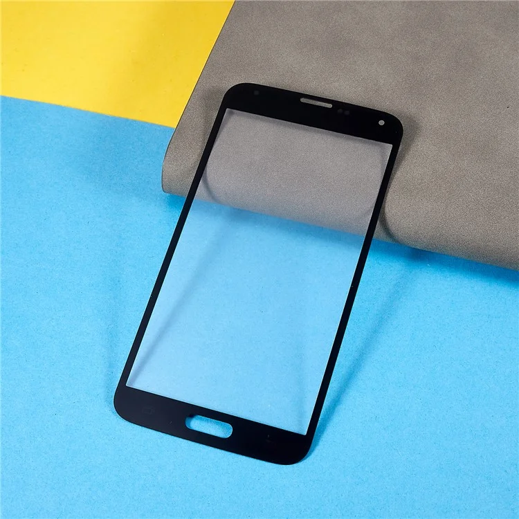 For Samsung Galaxy S5 G900 Front Screen Glass Lens + OCA Adhesive Replacement Parts - Black