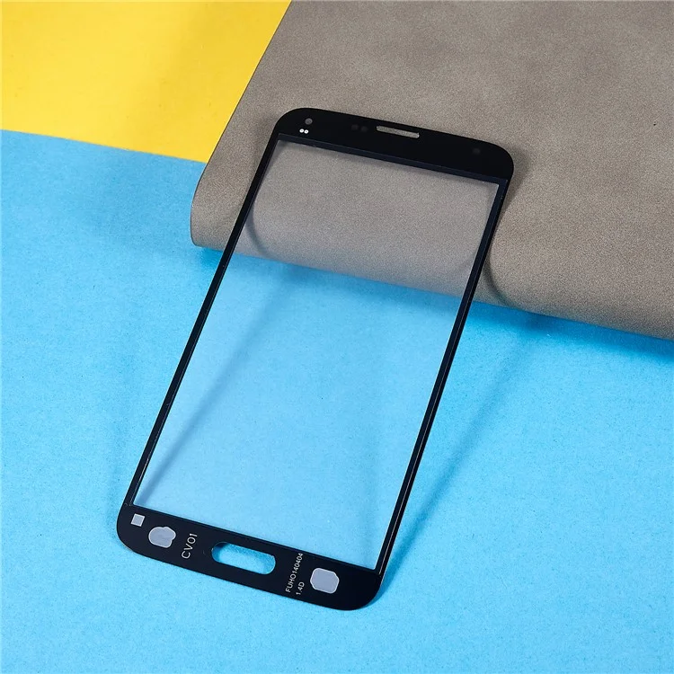 For Samsung Galaxy S5 G900 Front Screen Glass Lens + OCA Adhesive Replacement Parts - Black