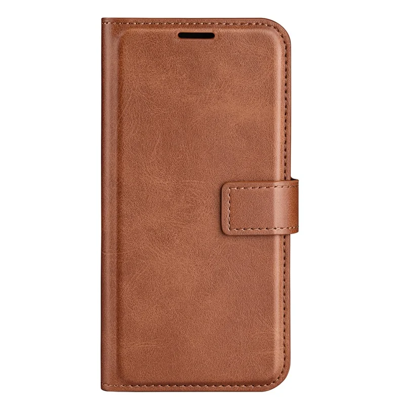 For Honor 80 5G Calf Texture PU Leather Stand Wallet Case Square Magnetic Clasp Phone Cover - Light Brown