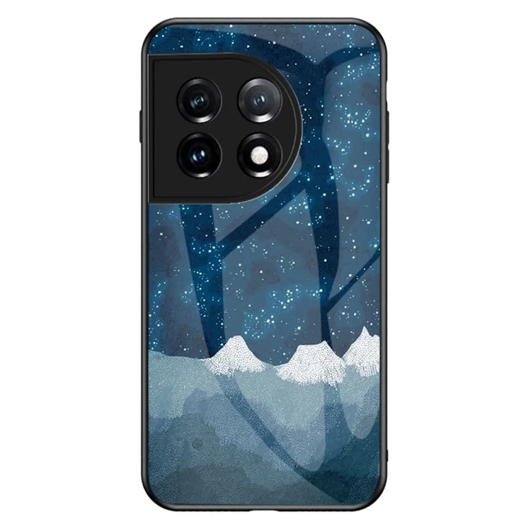 Cell Phone Case for OnePlus 11 5G, Tempered Glass+PC+TPU Starry Sky Pattern Printing Protective Cover - Scattering Starry