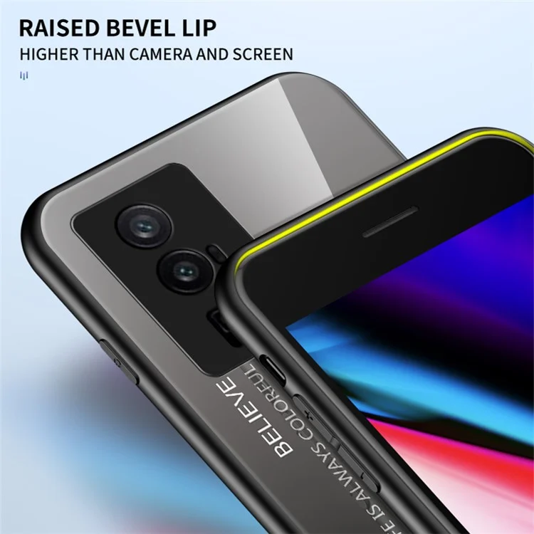 Coque de téléphone pour Xiaomi Poco F5 Pro 5G / Redmi K60 Pro 5G / K60 5G, couleur dégradée en verre trempé + PC + TPU Housse de téléphone portable - Gradient Rouge Noir