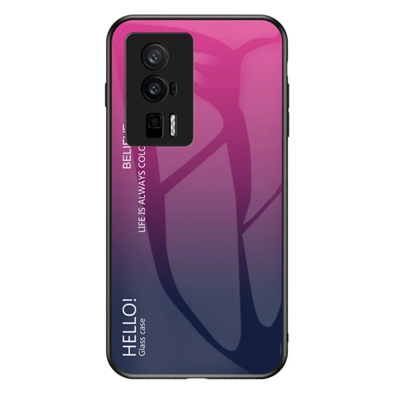 Cover per telefono per Xiaomi Poco F5 Pro 5G / Redmi K60 Pro 5G / K60 5G Gradient Color Tempered Glass + PC + TPU Cover per telefono - Gradient Rose