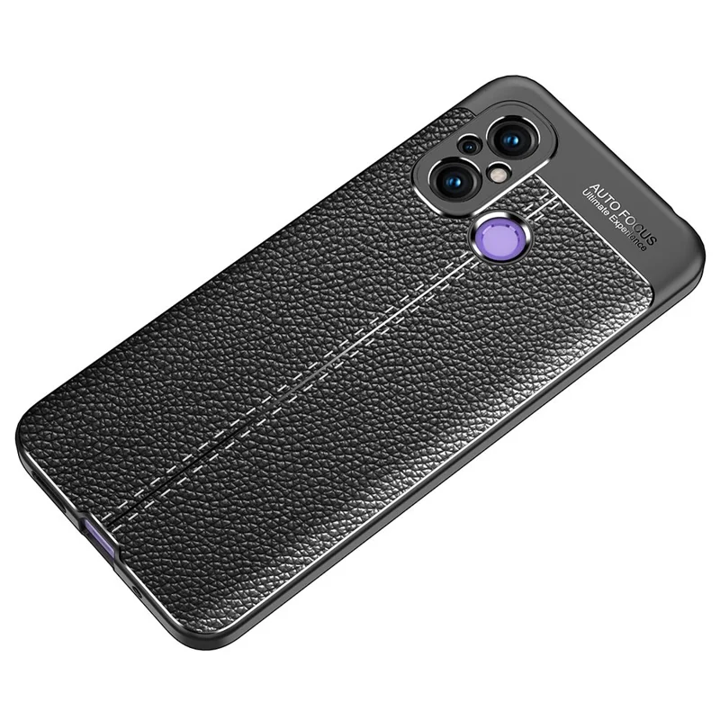 Slim TPU Phone Cover For Xiaomi Redmi 12C 4G, Litchi Texture Anti-Scratch Shockproof Phone Case - Black