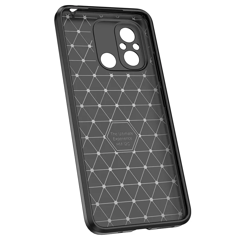Slim TPU Phone Cover For Xiaomi Redmi 12C 4G, Litchi Texture Anti-Scratch Shockproof Phone Case - Black