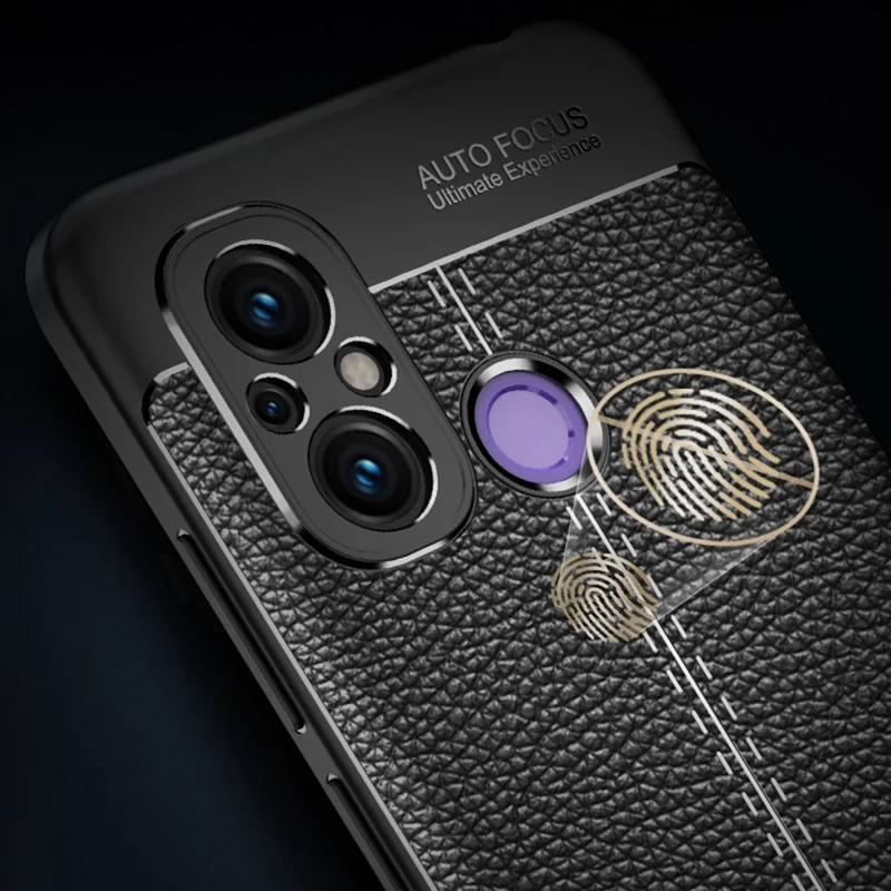 Slim TPU Phone Cover For Xiaomi Redmi 12C 4G, Litchi Texture Anti-Scratch Shockproof Phone Case - Black