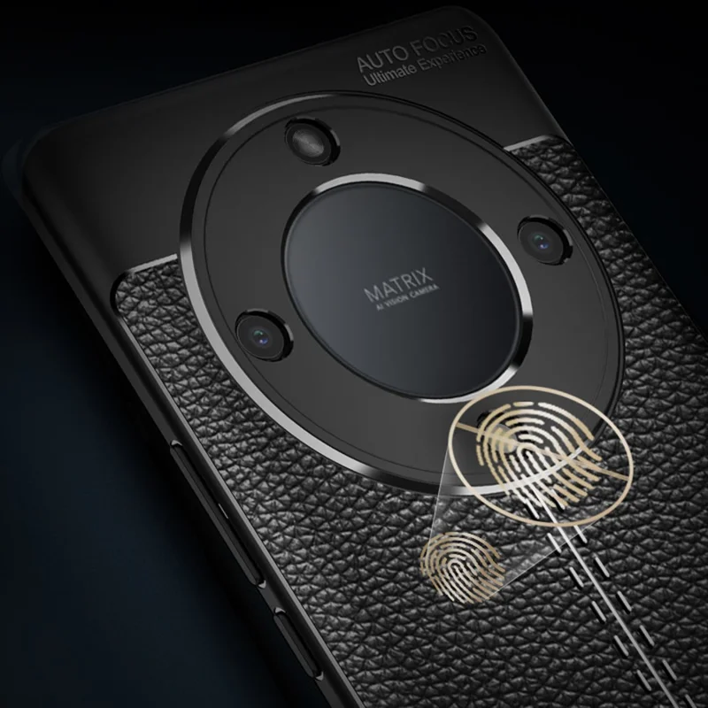 For Honor X9a 5G Drop-proof Mobile Phone Case Litchi Texture TPU Slim Protective Phone Cover - Blue