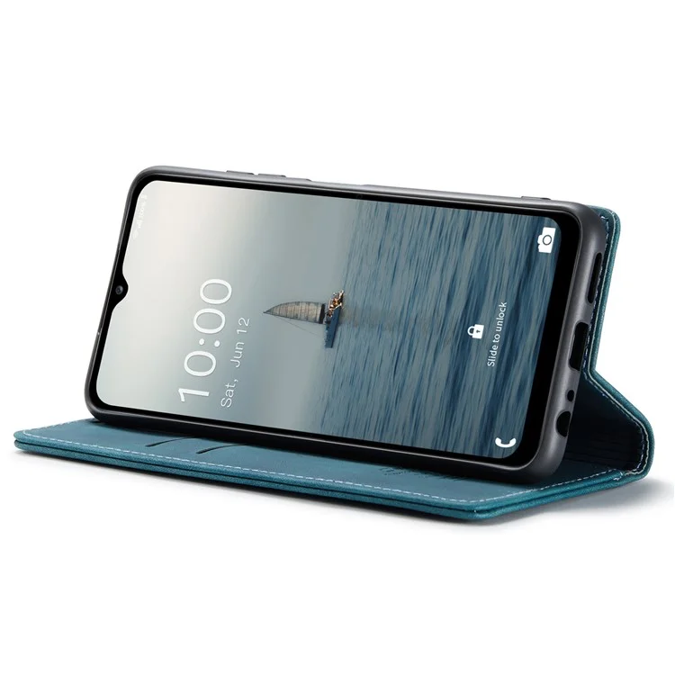CASEME 013 Series for Samsung Galaxy A34 5G Phone Case PU Leather Wallet Stand Case Protective Cover - Blue