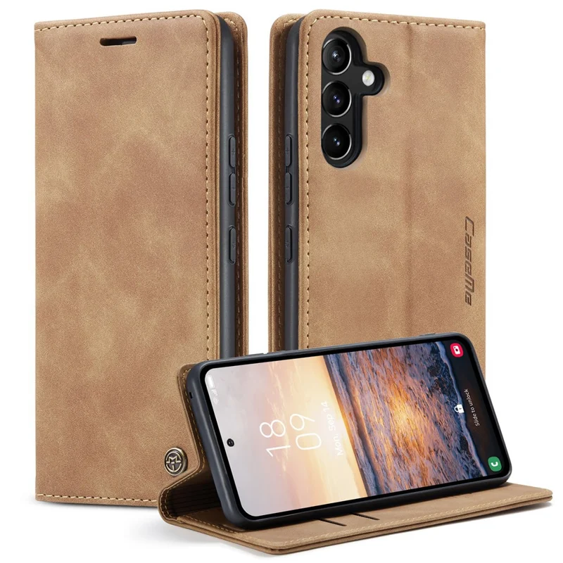 CASEME 013 Serie Custodia per Samsung Galaxy A54 5G Custodia in Pelle PU Portafoglio Stand Antiurto - Marrone
