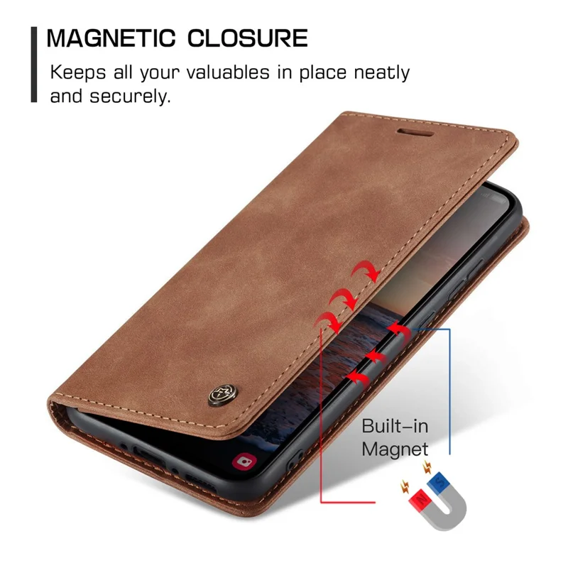 CASEME 013 Serie Custodia per Samsung Galaxy A54 5G Custodia in Pelle PU Portafoglio Stand Antiurto - Marrone