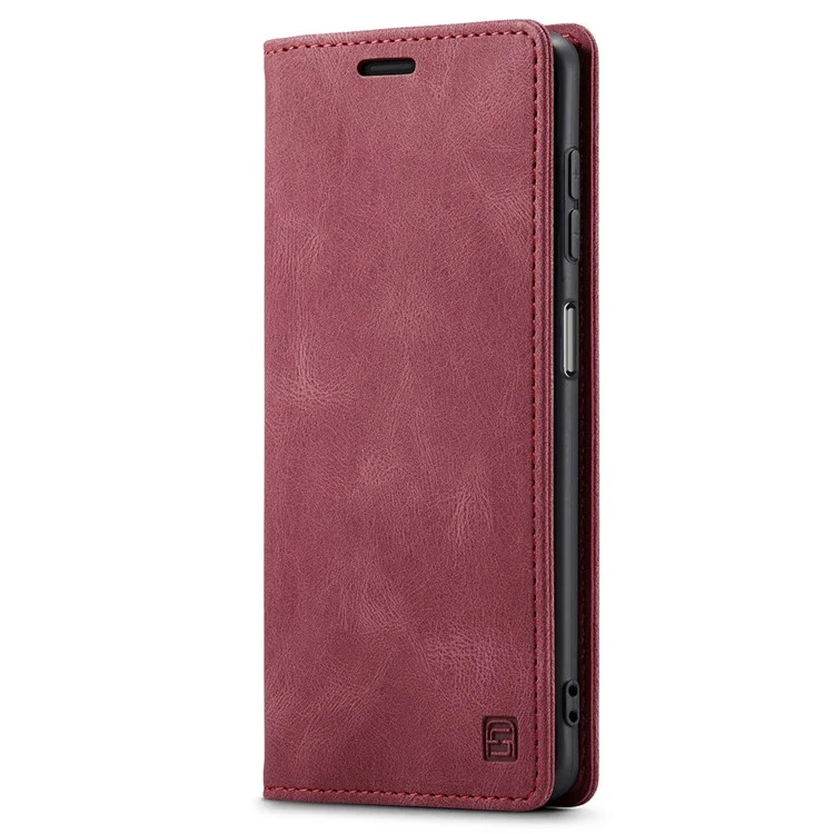AUTSPACE Wallet Phone Case for Samsung Galaxy A34 5G RFID Blocking Flip Leather Cover A01 Series Retro Stand Phone Cover - Red