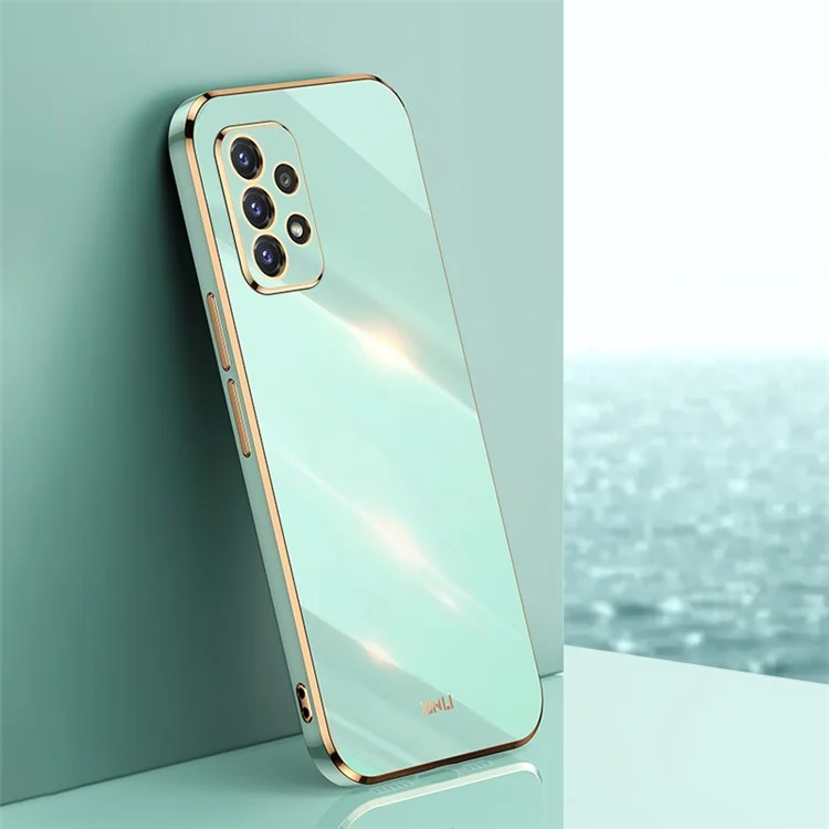 XINLI Phone Case For Samsung Galaxy A32 4G (EU Version) Electroplating Shockproof TPU Mobile Phone Back Cover - Cyan