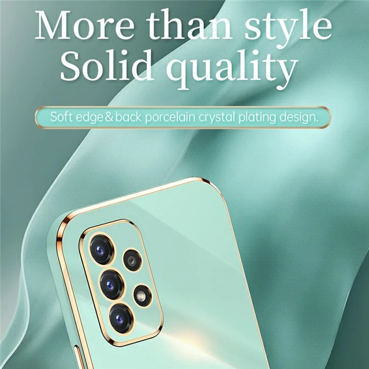 XINLI Phone Case For Samsung Galaxy A32 4G (EU Version) Electroplating Shockproof TPU Mobile Phone Back Cover - Cyan