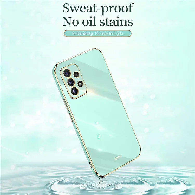XINLI Phone Case For Samsung Galaxy A32 4G (EU Version) Electroplating Shockproof TPU Mobile Phone Back Cover - Cyan