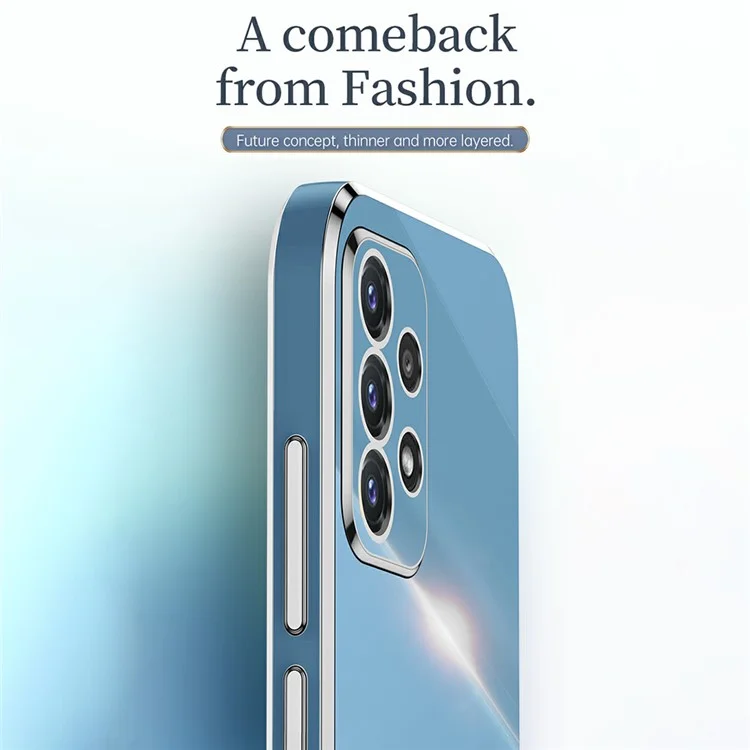 XINLI Phone Case For Samsung Galaxy A32 4G (EU Version) Electroplating Shockproof TPU Mobile Phone Back Cover - Cyan