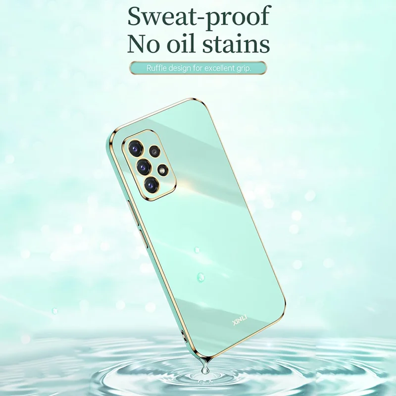 XINLI Phone Case For Samsung Galaxy A32 4G (EU Version) Electroplating Shockproof TPU Mobile Phone Back Cover - Blue