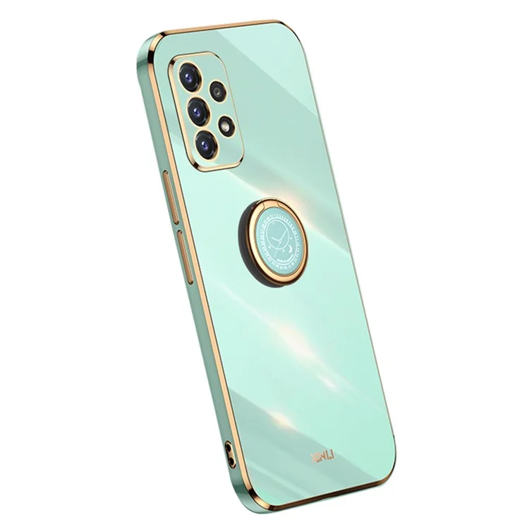 XINLI Slim Phone Case Supporto per Samsung Galaxy A32 4G (versione EU), Custodia protettiva antiurto con rivestimento elettrolitico - Ciano