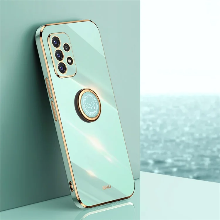 XINLI Slim Phone Case Supporto per Samsung Galaxy A32 4G (versione EU), Custodia protettiva antiurto con rivestimento elettrolitico - Ciano