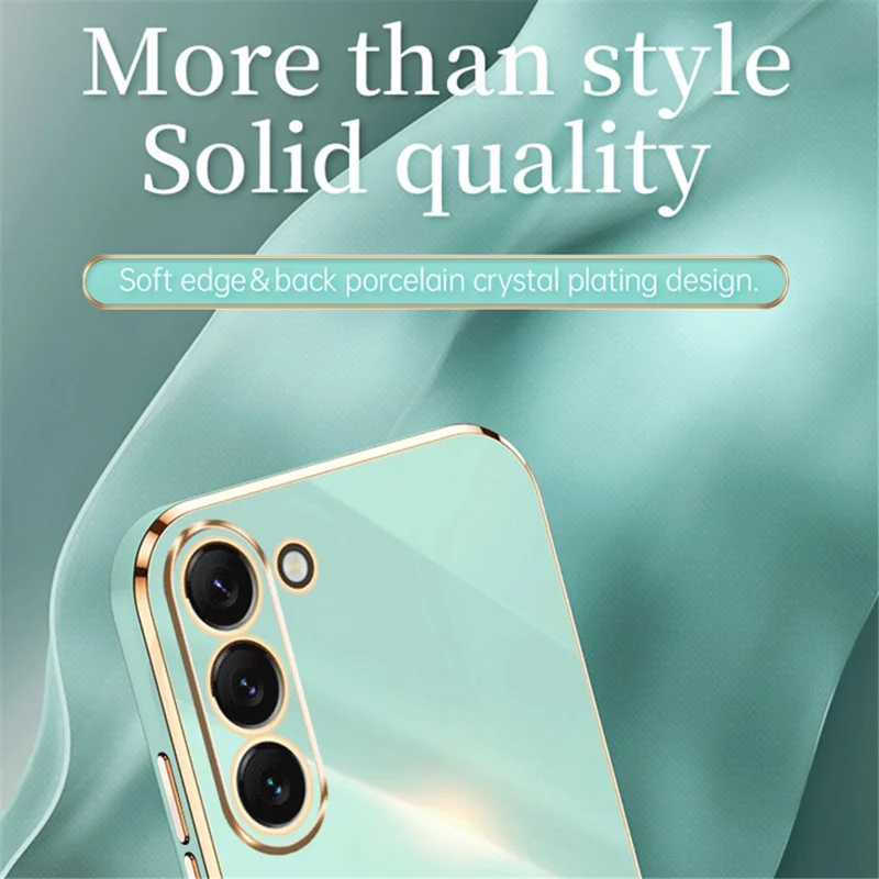 XINLI Phone Case for Samsung Galaxy S23+, Electroplating Golden Edge Anti-fall TPU Protective Back Cover - Purple