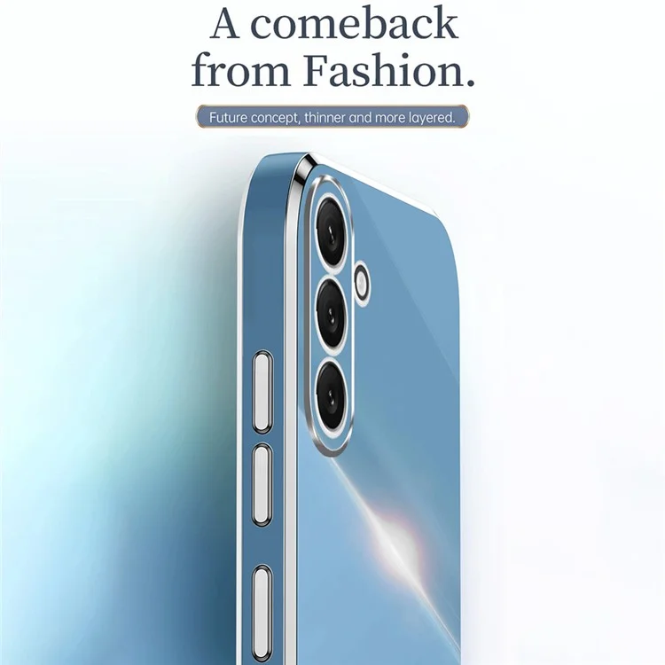 XINLI Protective Back Cover for Samsung Galaxy A54 5G, Electroplating TPU Scratch-resistant Phone Case - Cyan