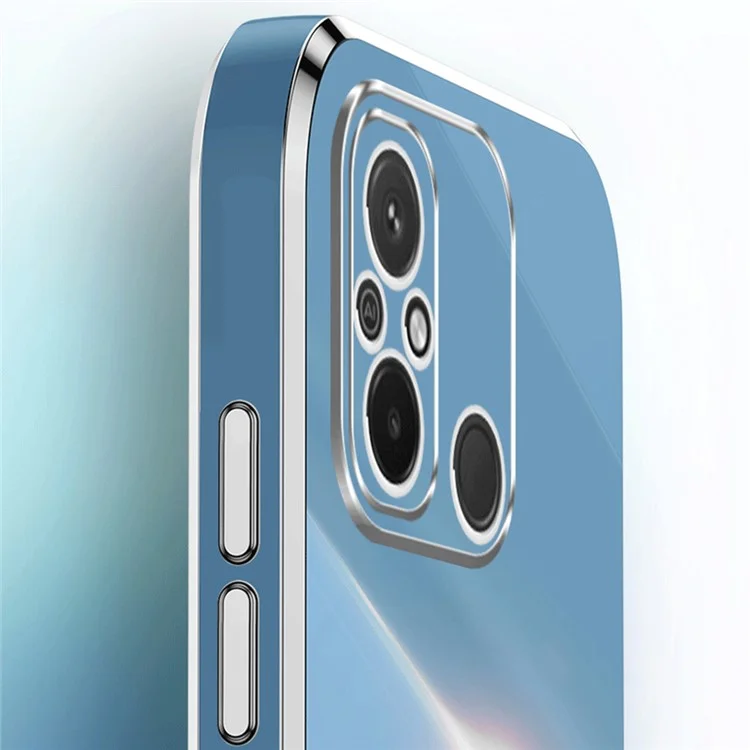 XINLI Für Xiaomi Redmi 12C 4G Ring Kickstand Phone Protective Case Electroplating Golden Edge TPU Back Cover - Rot