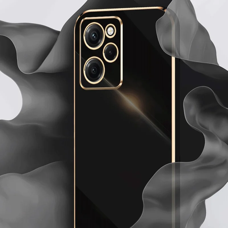 XINLI для Xiaomi Poco X5 Pro 5G / Redmi Note 12 Pro Speed 5G Чехол для телефона с электролитическим золотым краем, гибкий ТПУ, ударопрочный - синий