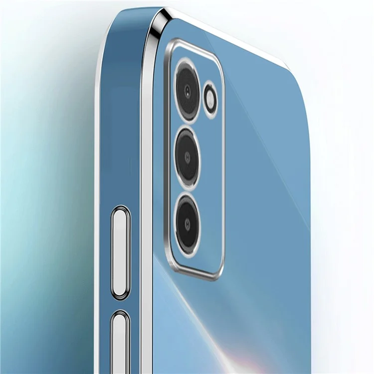 XINLI TPU Phone Cover for Samsung Galaxy A03s (164.2 x 75.9 x 9.1mm), Electroplating Anti-shock Mobile Phone Case - Cyan