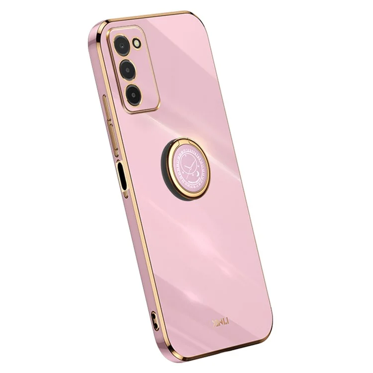 XINLI per Samsung Galaxy A03s (164,2 x 75,9 x 9,1 mm) Custodia per telefono antigraffio con anello di supporto, rivestimento galvanico in TPU leggero - Viola