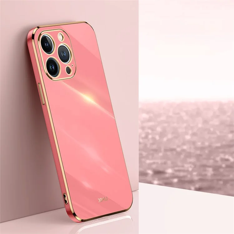 XINLI Slim TPU Coque de Téléphone pour iPhone 14 Pro, Revêtement Antidérapant Anti-Usure Anti-Électroplaqué - Rouge