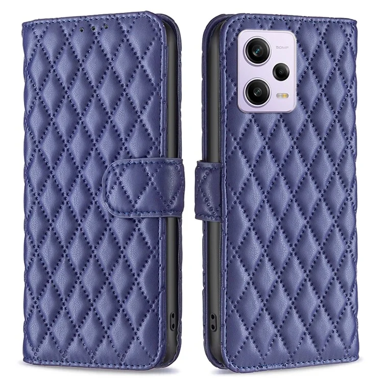 BINFEN COLOR BF Style-14 Wallet Phone Case for Xiaomi Redmi Note 12 Pro 5G / Note 12 Pro Speed 5G / Poco X5 Pro 5G PU Leather Case Stand Flip Folio Phone Cover - Blue