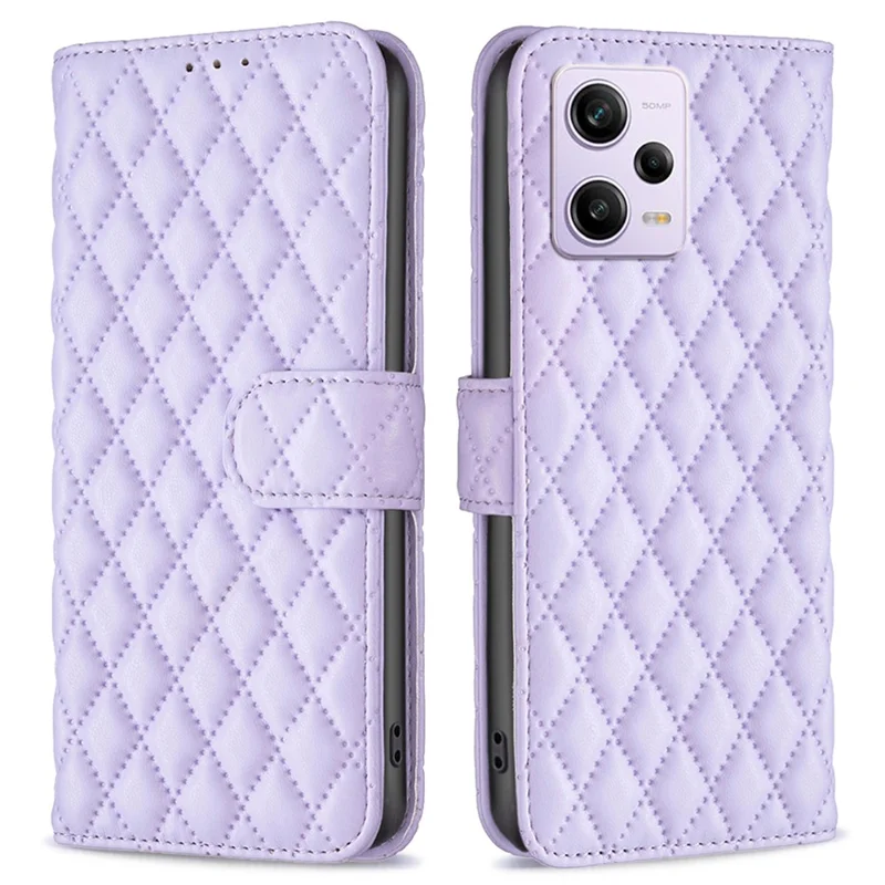 BINFEN COLOR BF Style-14 Wallet Phone Case for Xiaomi Redmi Note 12 Pro 5G / Note 12 Pro Speed 5G / Poco X5 Pro 5G PU Leather Case Stand Flip Folio Phone Cover - Purple