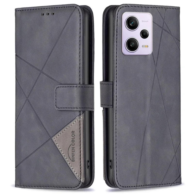 BINFEN COLOR for Xiaomi Redmi Note 12 Pro 5G / Note 12 Pro Speed 5G / Poco X5 Pro 5G Wallet Case Magnetic Clasp Leather Phone Stand Cover - Black