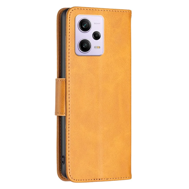 Чехол для телефона BF Leather Series-4 для Xiaomi Redmi Note 12 Pro 5G / Note 12 Pro Speed 5G / Poco X5 Pro 5G, противоударный, с бумажником и подставкой, флип-чехол из искусственной кожи со ремешком - желтый
